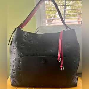 MCM Medium Black Klara Hobo in Monogram